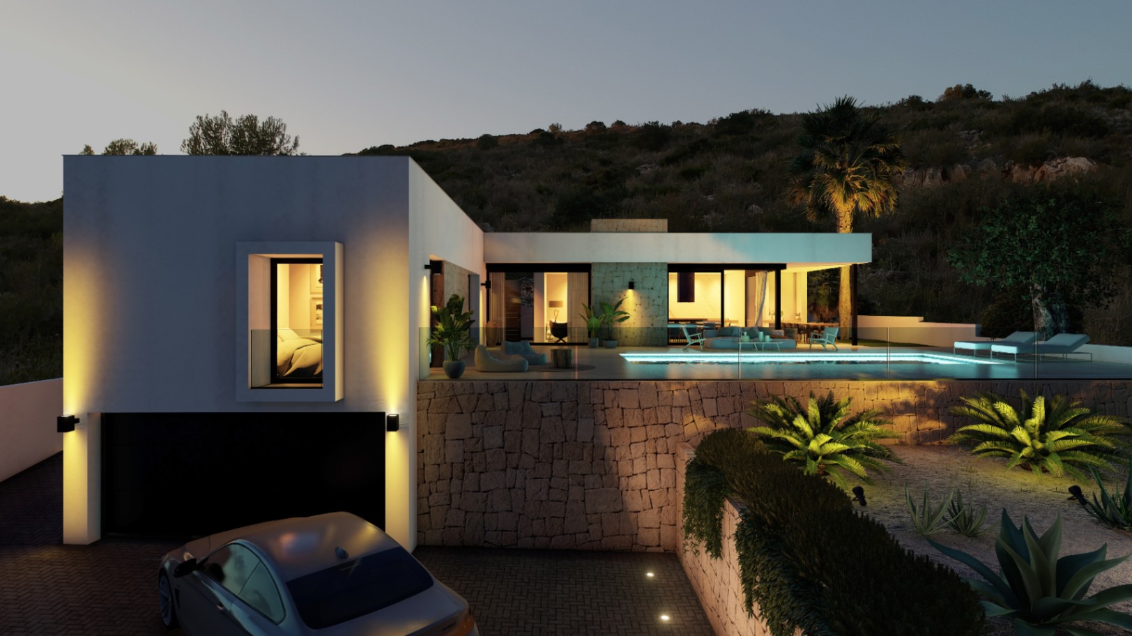 Modern 3 bed villa under construction in the urbanisation Racó de Nadal