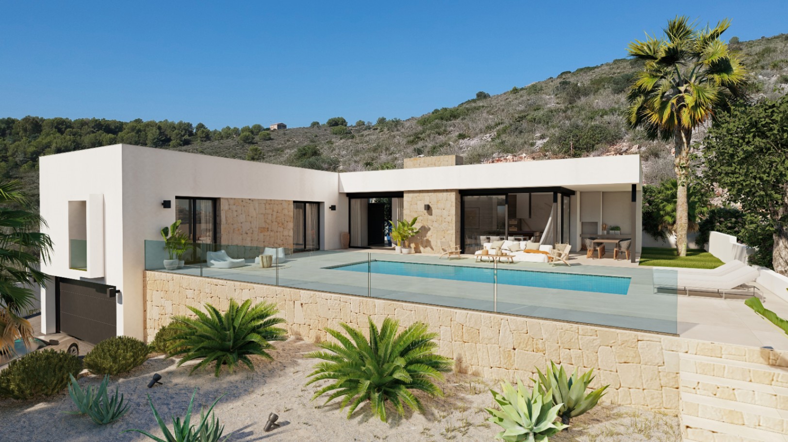 Modern 3 bed villa under construction in the urbanisation Racó de Nadal