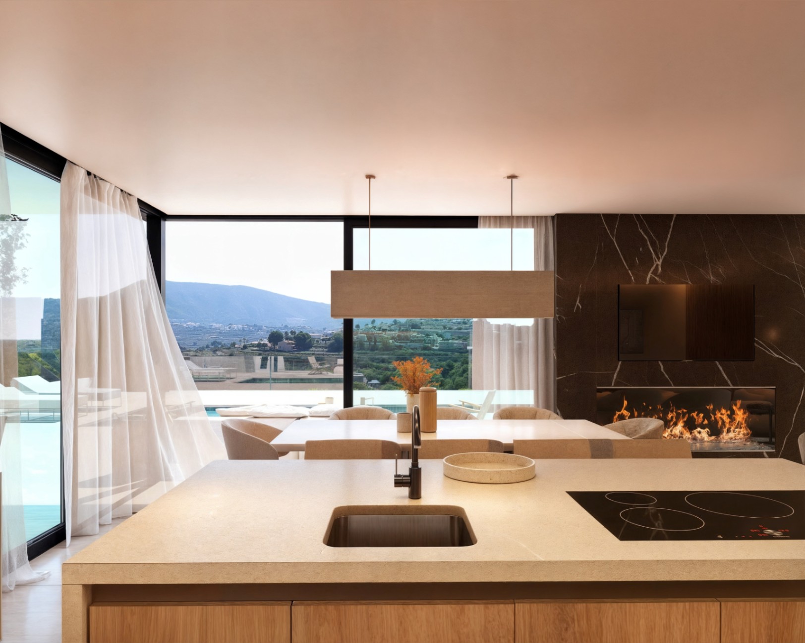 Modern 3 bed villa under construction in the urbanisation Racó de Nadal