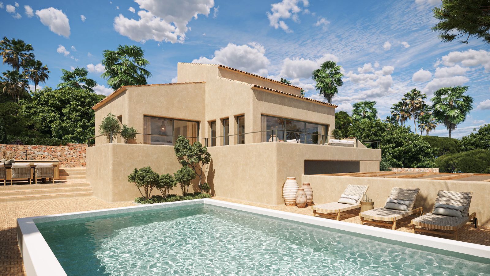 Vila de luxe rehabilitada a Montgó, Jávea – 4 habitacions, piscina, vistes obertes, orientada a sud