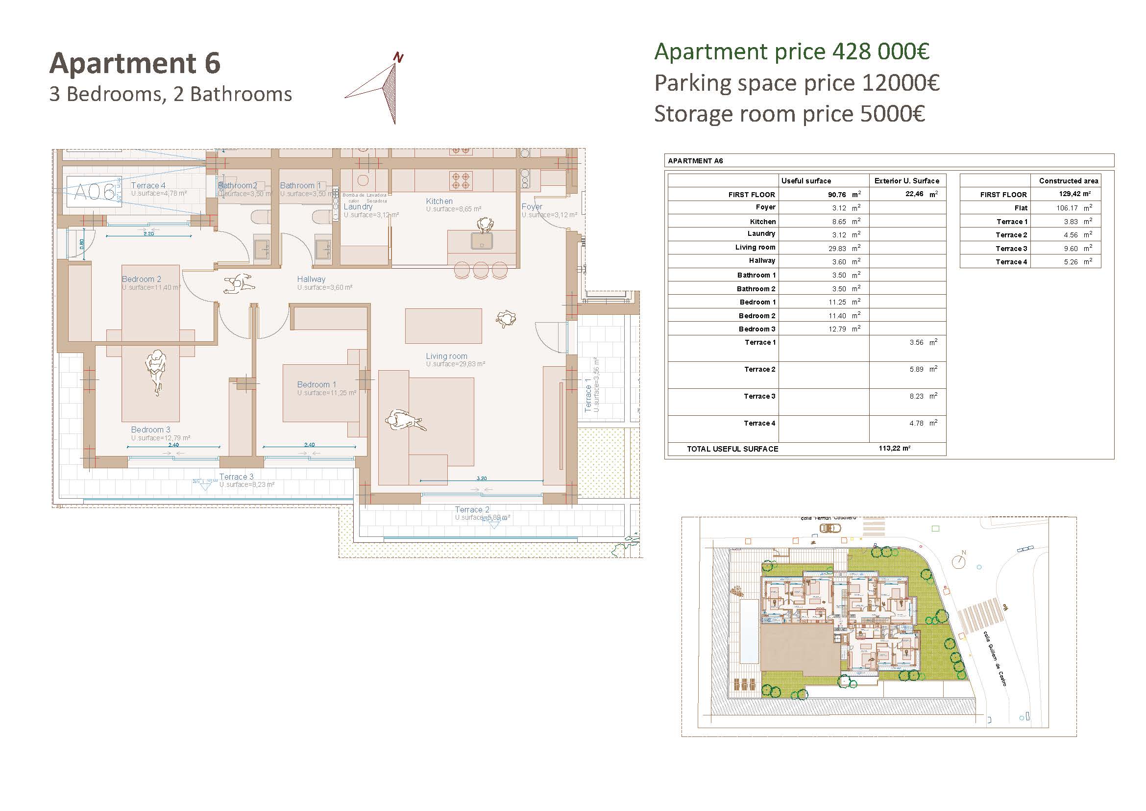 Apartamento de 3 dormitorios en construcción en venta en Jávea, cerca del casco antiguo.