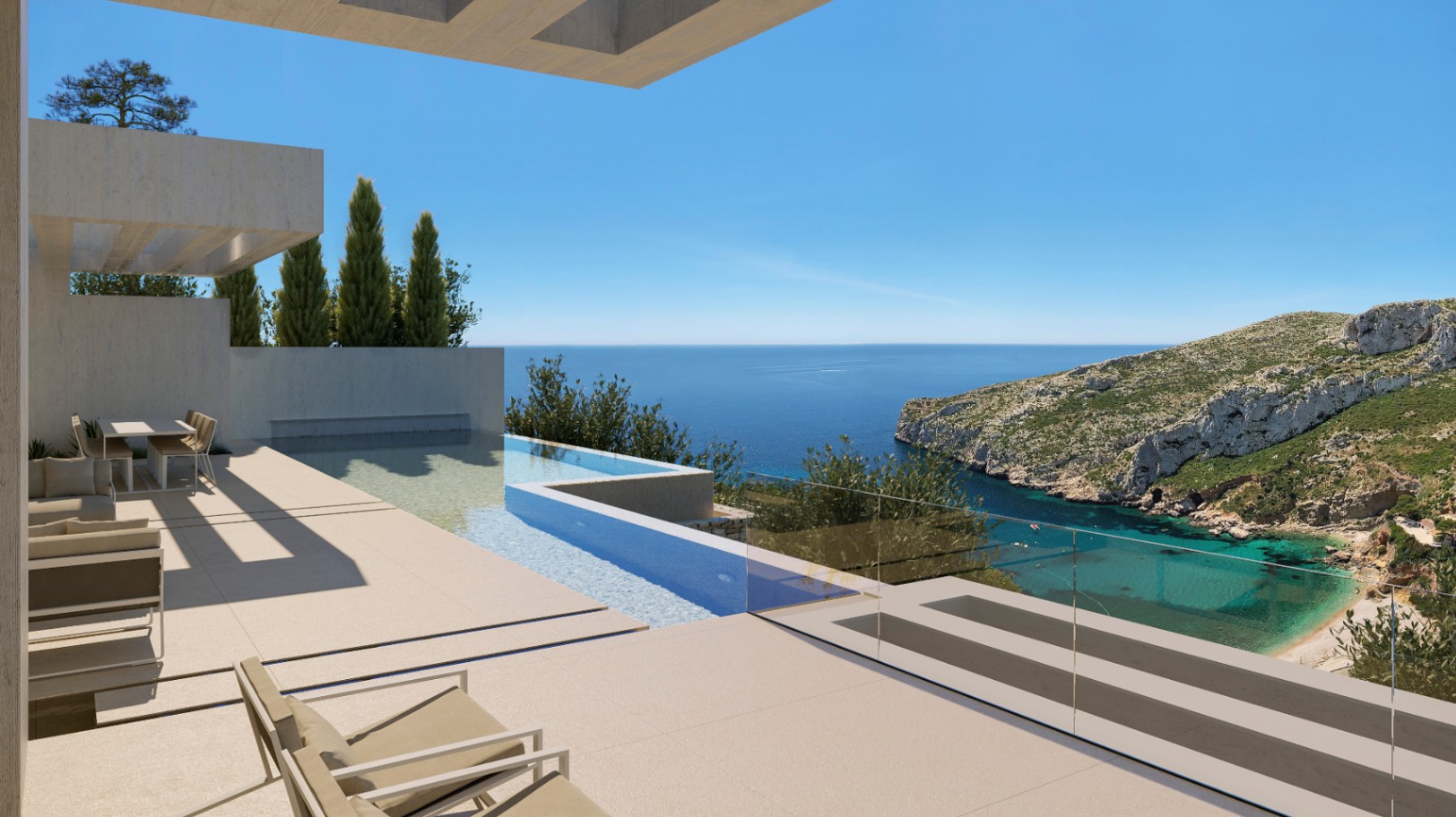 Villa de lujo de 4 habitaciones con vista al mar en venta en Granadella Jávea