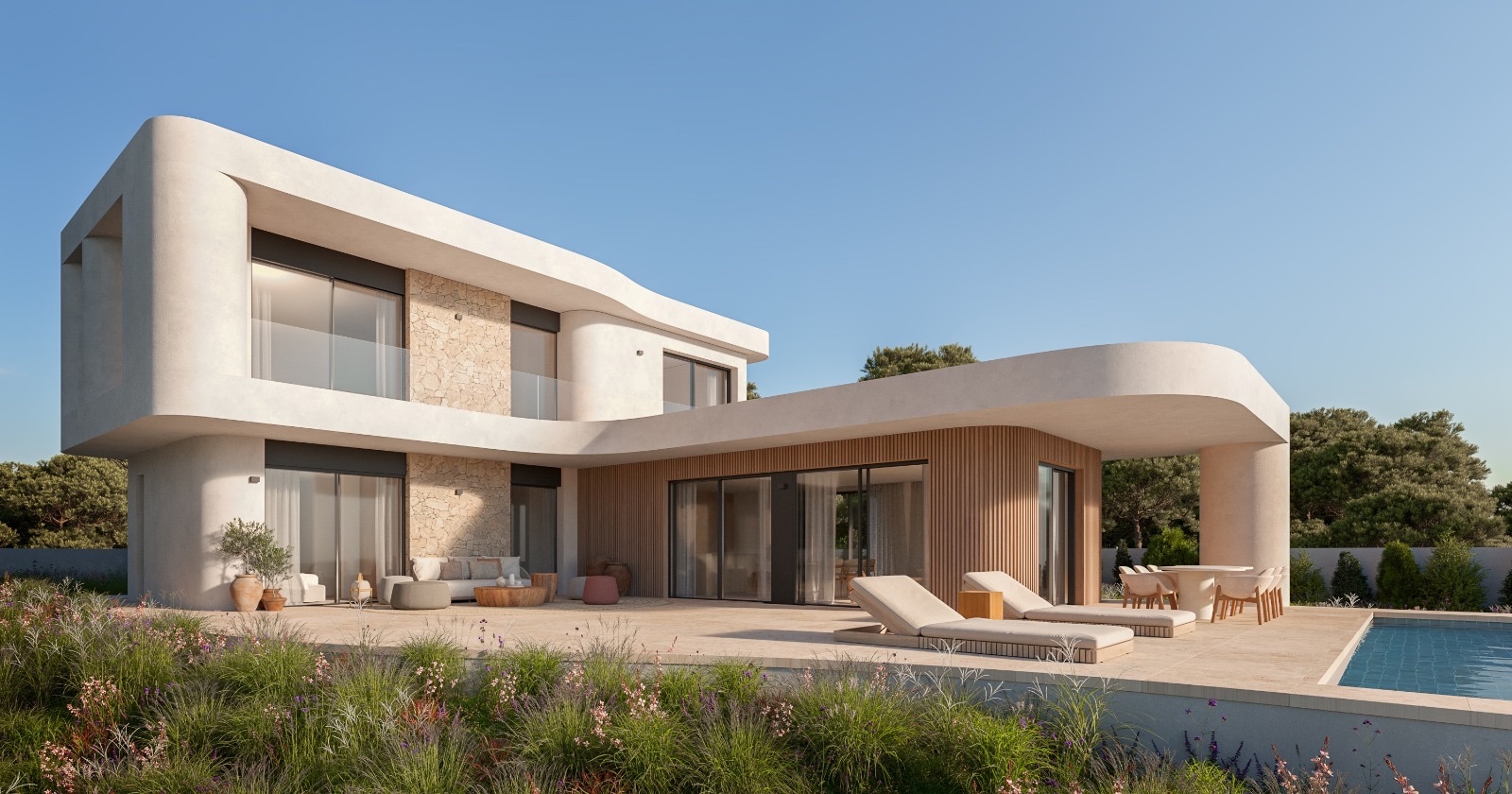 VILLA MÉDITERRANÉENNE CONTEMPORAINE AVEC VUES SUR LA MONTAGNE — MONTE OLIMPO, JÁVEA