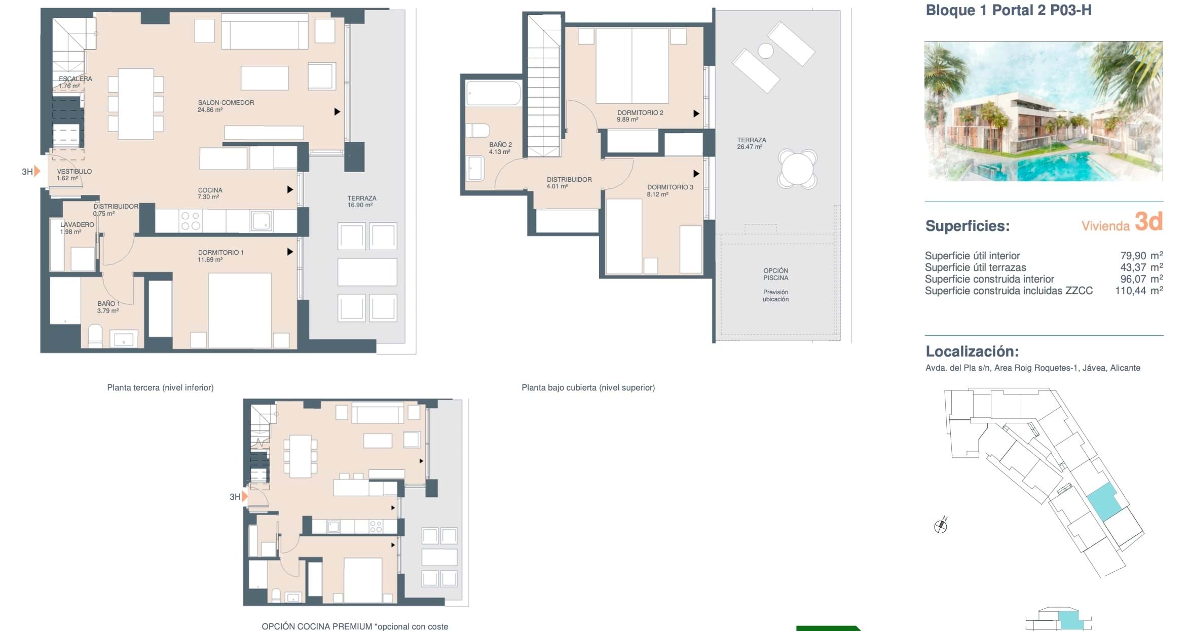 Lujoso apartamento dúplex de 3 dormitorios en venta en Jávea cerca del puerto