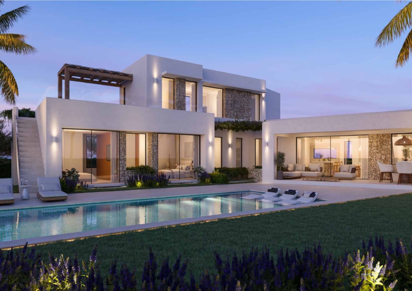 Villa nueva de 5 dormitorios con vistas al mar en venta en Jávea cerca de Arenal