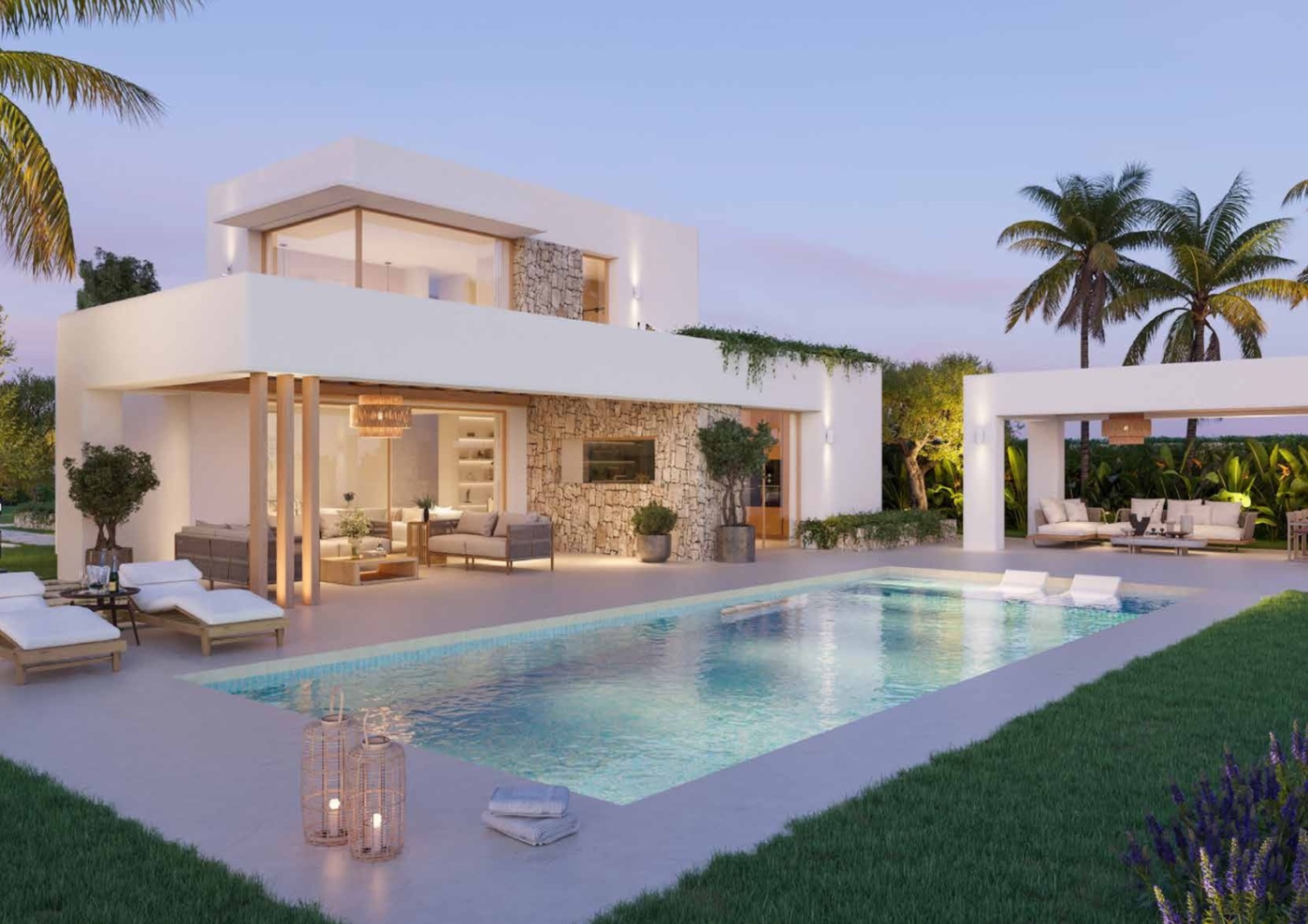 Villa nueva de 5 dormitorios con vistas al mar en venta en Jávea cerca de Arenal