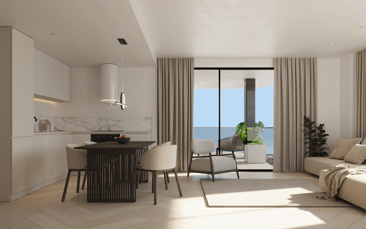 Apartament de luxe de 3 dormitoris amb vista al mar a la venda a Calp