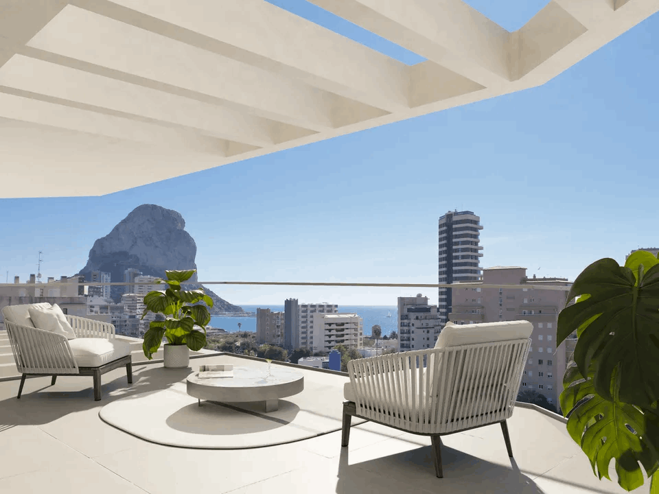 Apartament de luxe de 3 dormitoris amb vista al mar a la venda a Calp